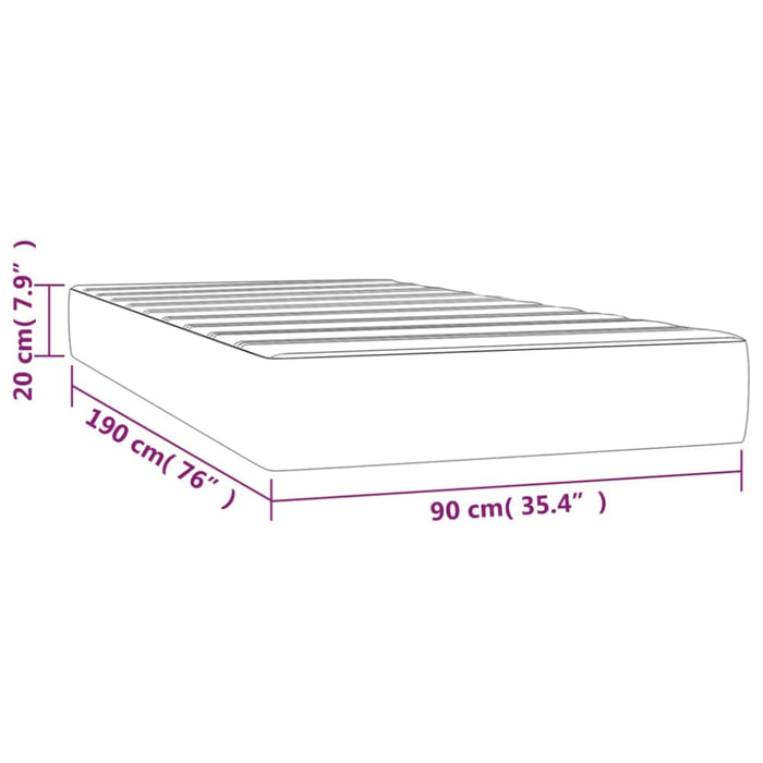 Pocket Spring Bed Mattress Black 90x190x20 Cm Fabric Tailkl