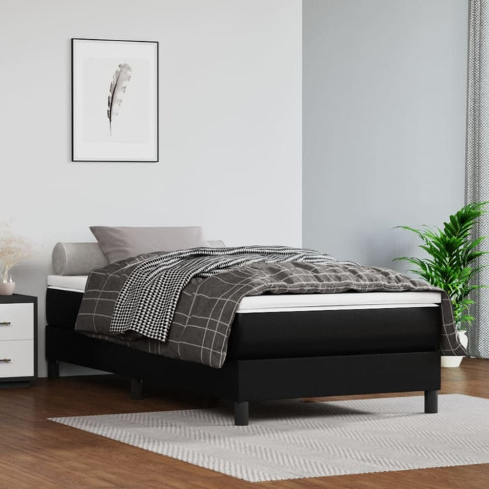 Pocket Spring Bed Mattress Black 90x190x20 Cm Faux Leather