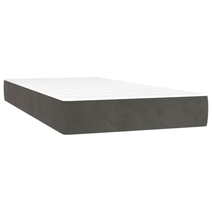 Pocket Spring Bed Mattress Dark Grey 90x190x20 Cm Velvet