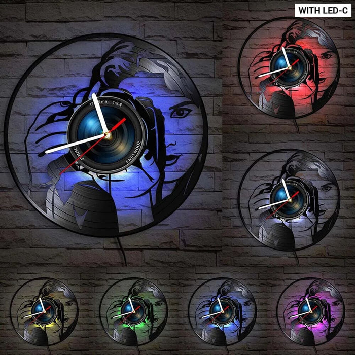 Pographers Vinyl Record Wall Clock