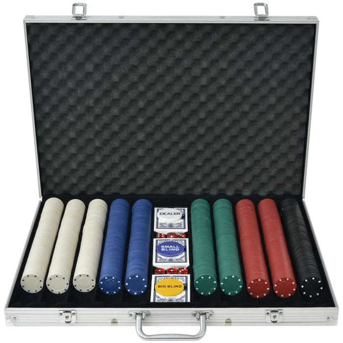 Poker Set With 1000 Chips Aluminium Nbono