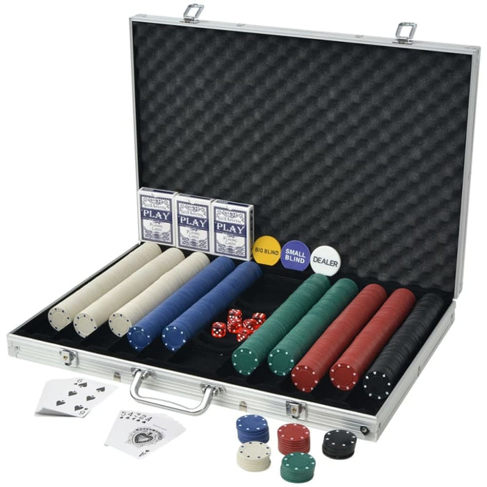 Poker Set With 1000 Chips Aluminium Nbono
