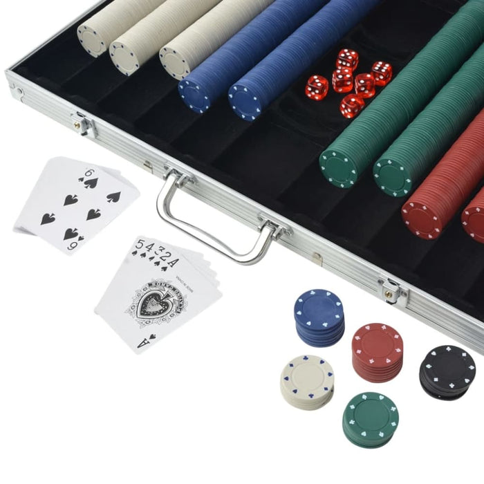 Poker Set With 1000 Chips Aluminium Nbono