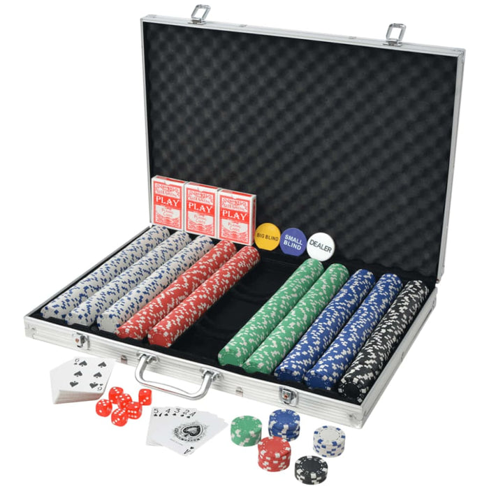 Poker Set with 1000 Chips Aluminium Nbont