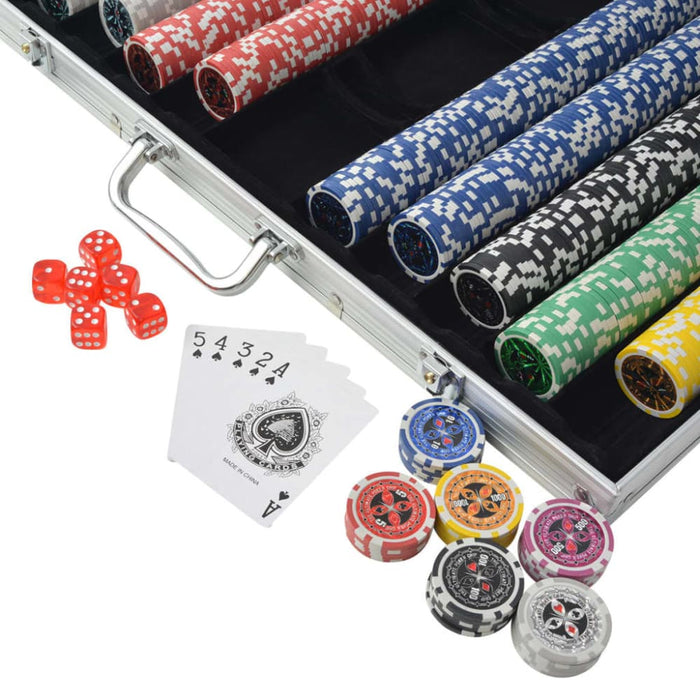 Poker Set with 1000 Laser Chips Aluminium Nbonp