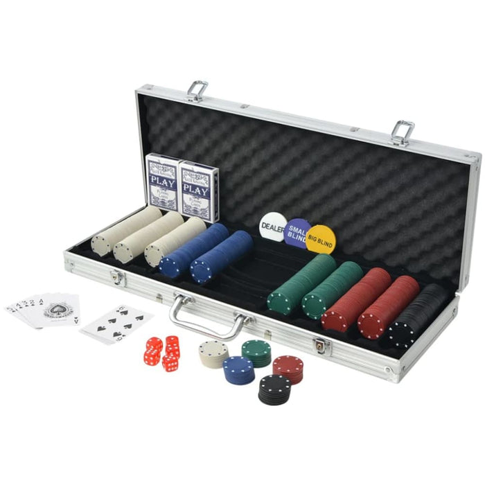 Poker Set with 500 Chips Aluminium Nbonb