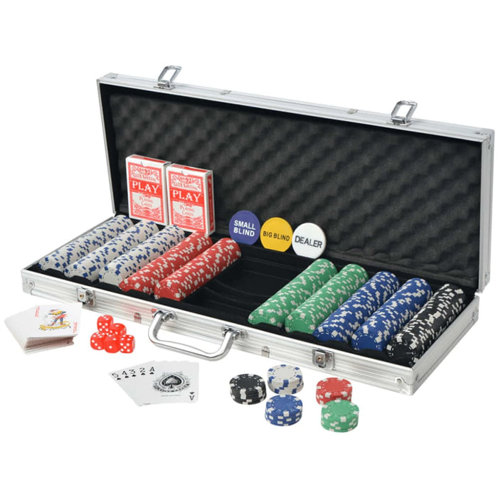 Poker Set with 500 Chips Aluminium Nbonx