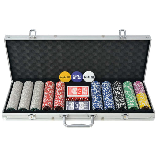 Poker Set with 500 Laser Chips Aluminium Nbona