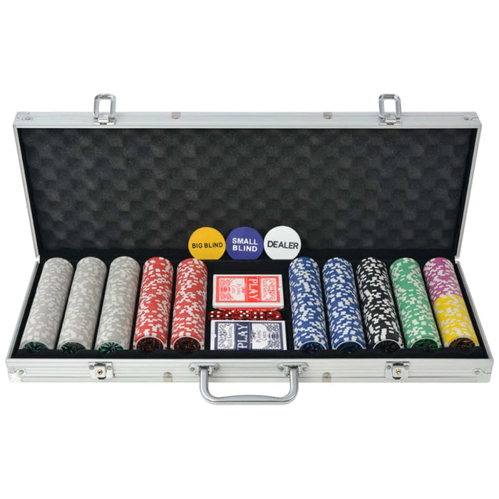 Poker Set with 500 Laser Chips Aluminium Nbona