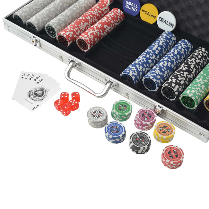Poker Set with 500 Laser Chips Aluminium Nbona