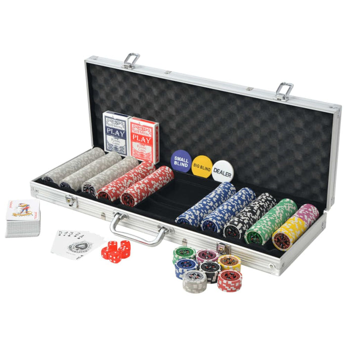 Poker Set with 500 Laser Chips Aluminium Nbona