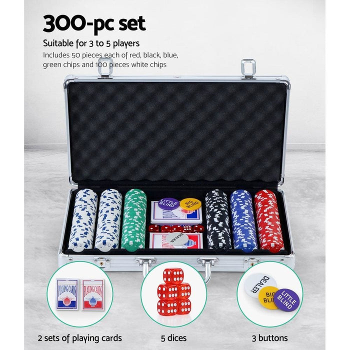 Poker Chip Set 300pc Chips Texas Hold’em Casino Gambling