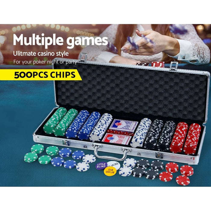 Poker Chip Set 500pc Chips Texas Hold’em Casino Gambling
