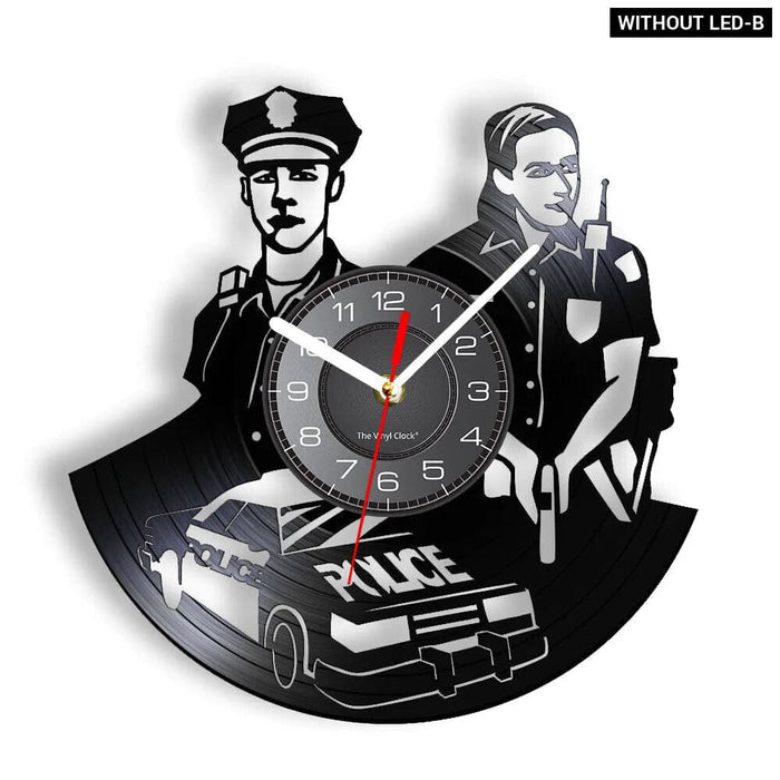 Police Officer Vinyl Record Wall Clock
