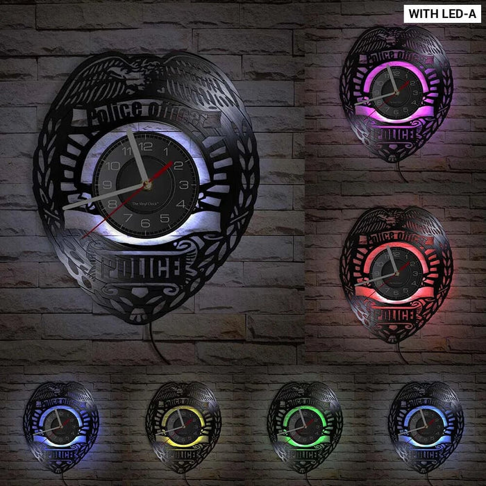 Police Officer Vinyl Record Wall Clock
