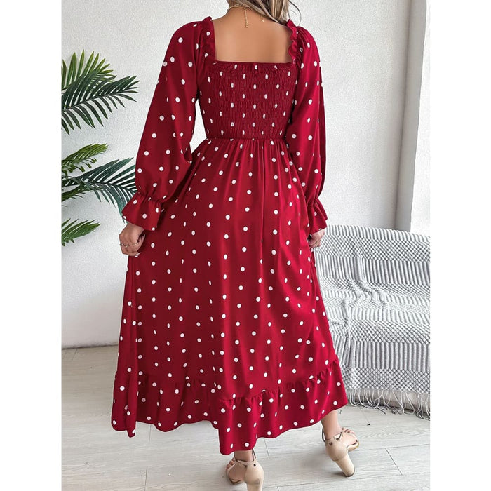 Polka Dot Long Dress for Women