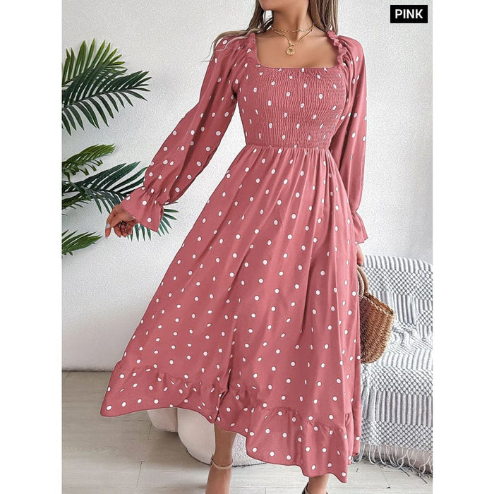 Polka Dot Long Dress for Women