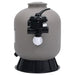 Pool Sand Filter with Side Mount 6-way Valve Grey Totkkb