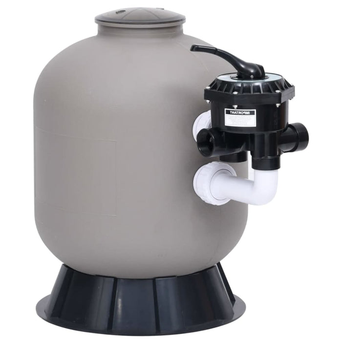 Pool Sand Filter with Side Mount 6-way Valve Grey Totkkb