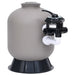 Pool Sand Filter with Side Mount 6-way Valve Grey Totkkb