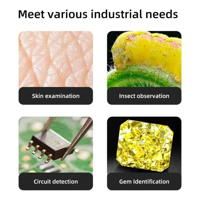 Portable 3 In 1 Digital Microscope With Led Magnifier