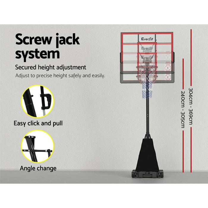 Portable Basketball Hoop Stand System Height Adjustable Net
