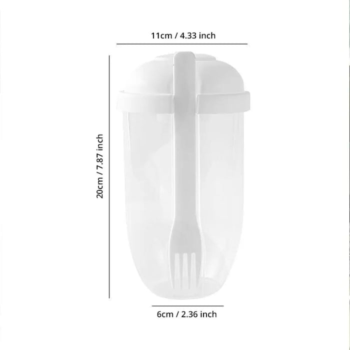1pc Portable Bottle-shaped Bento Salad Bowl with Fork