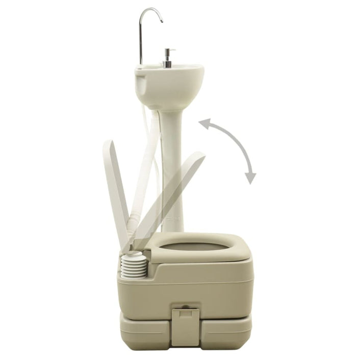 Portable Camping Toilet 10 + 10l and Handwash Stand 20l Set