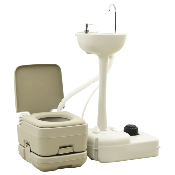 Portable Camping Toilet 10 + 10l and Handwash Stand 20l Set