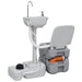 Portable Camping Toilet and Handwash Stand Set Grey Tboab