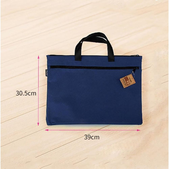 Portable Canvas Zipper File Double Simple Storage Bag