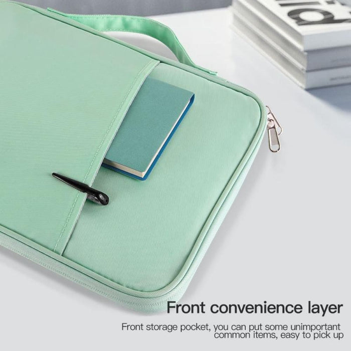 Portable Cloth Texture Leather Bag For 9.7-11 Inch Laptop
