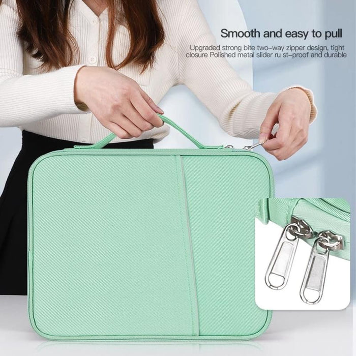 Portable Cloth Texture Leather Bag For 9.7-11 Inch Laptop