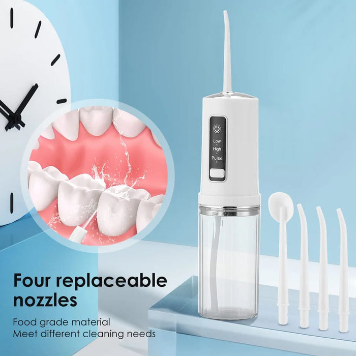 Portable Dental Water Flosser with 4 Nozzles