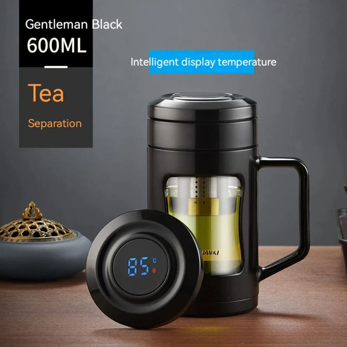 Portable Double Layer Tea Cup With Handle