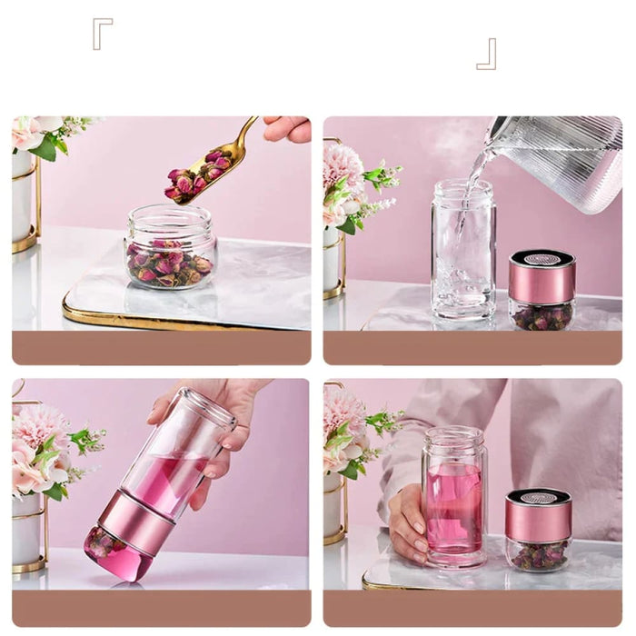 Portable Double Layer Water Cup for Office and Business