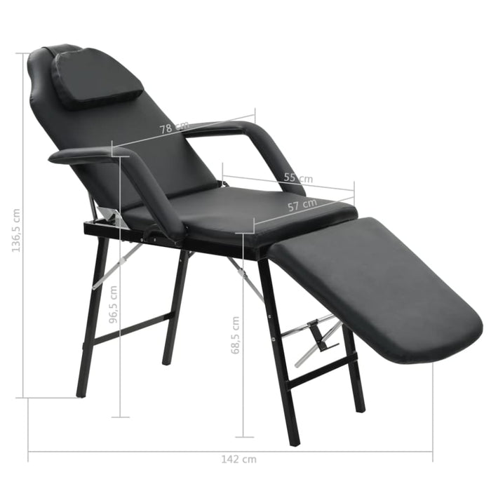 Portable Facial Treatment Chair Faux Leather 185x78x76 Cm