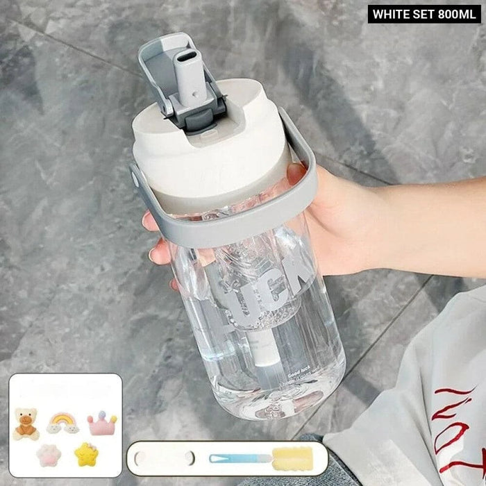 Portable Fitness Water Bottle with Straw