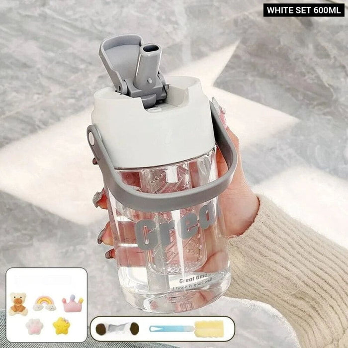 Portable Fitness Water Bottle with Straw