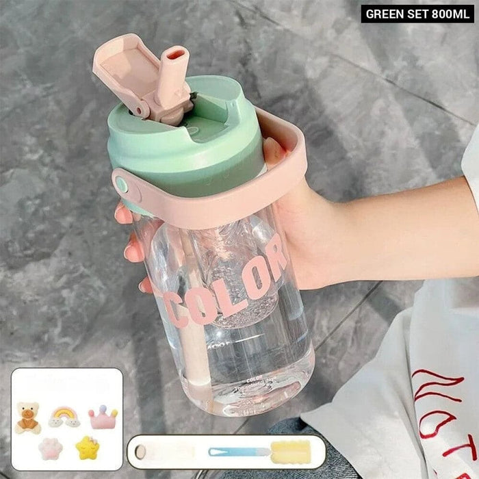 Portable Fitness Water Bottle with Straw