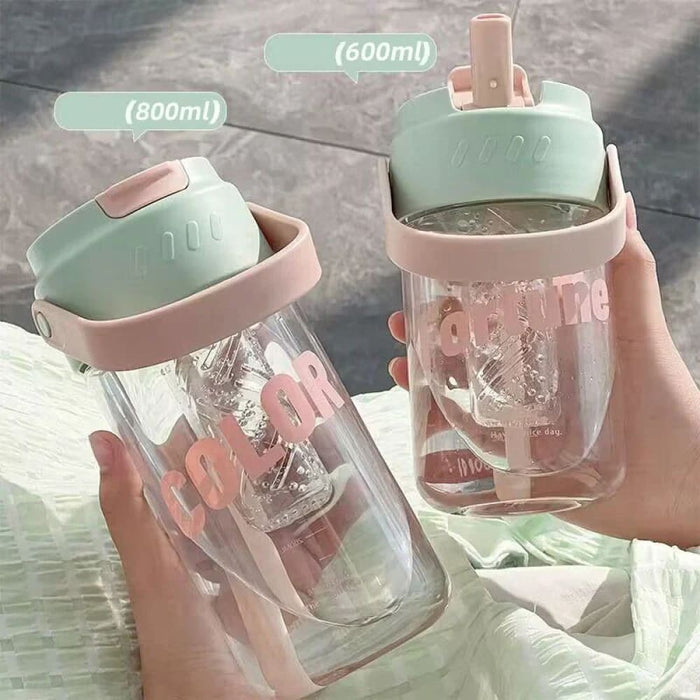 Portable Fitness Water Bottle with Straw