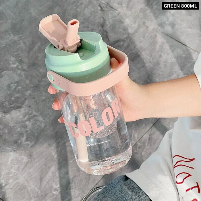 Portable Fitness Water Bottle with Straw