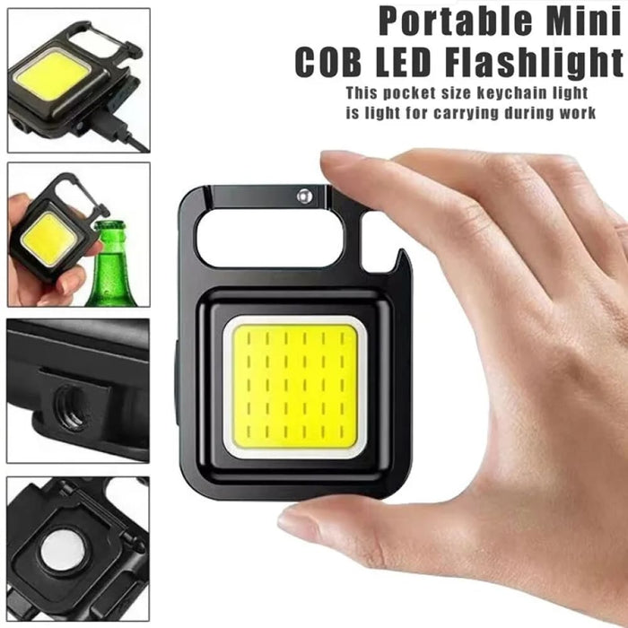 Portable Cob Led Flashlight Strong Magnetic Bottle Opener