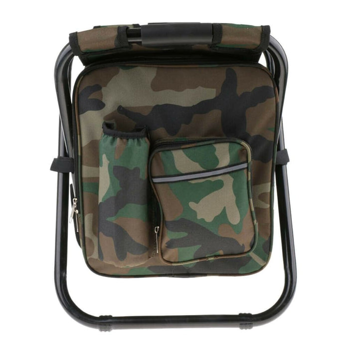 Portable Folding Backpack Chair Camping Stool Cooler Bag