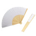 Portable Hand Painted White Folding Fan for Dance
