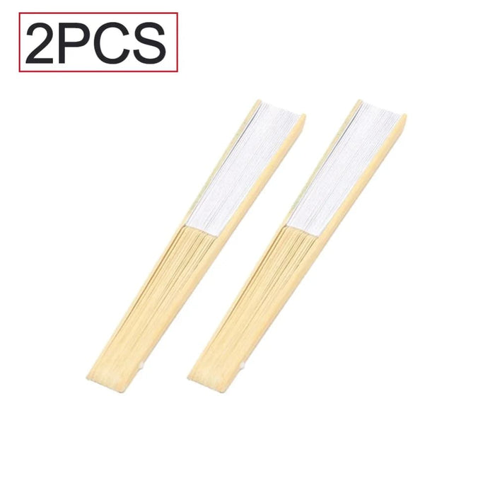 Portable Hand Painted White Folding Fan for Dance