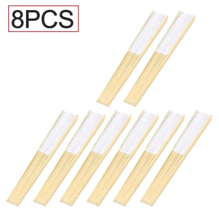 Portable Hand Painted White Folding Fan for Dance