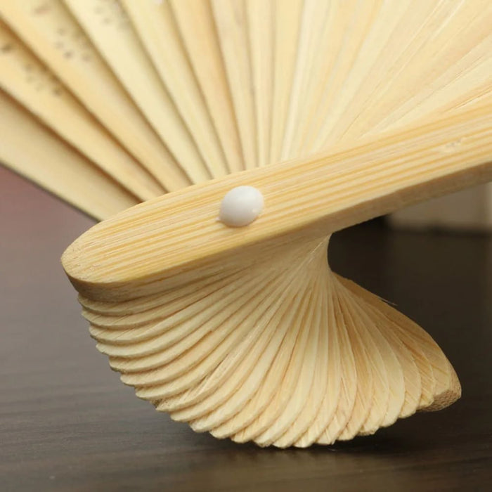 Portable Hand Painted White Folding Fan for Dance