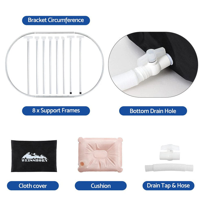 Portable Ice Bath Tub 120x70x70cm Inflatable Cold Water