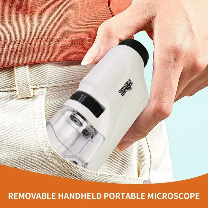 Portable Mini Pocket Microscope with Led Light for Kids